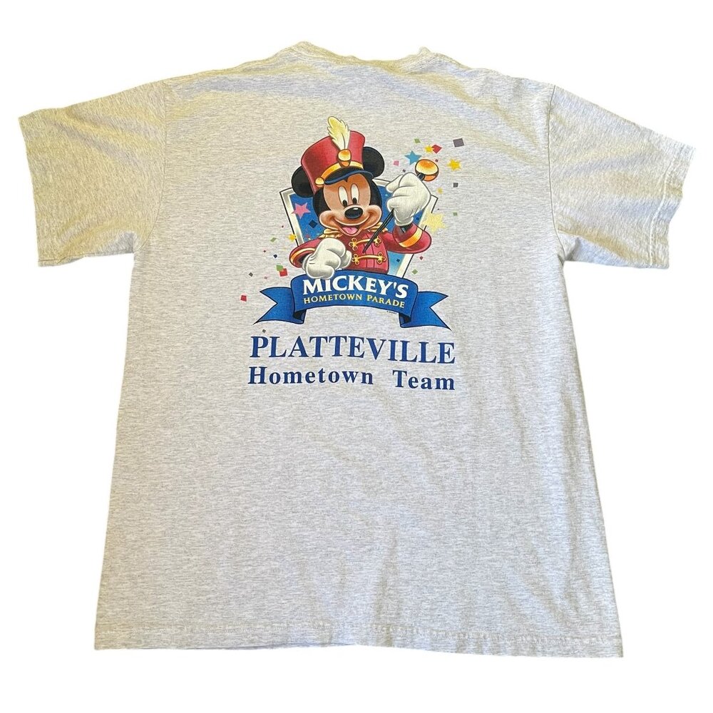 Vintage Disney Mickey's Hometown Parade Shirt Gray Mens Size XL Jerry Leigh 1999